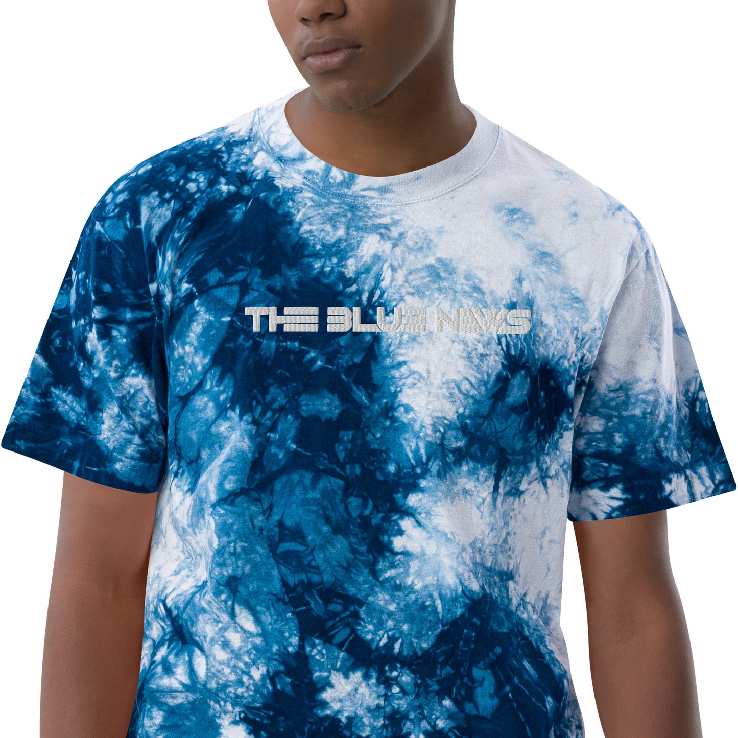 Oversized tie-dye t-shirt with embroidered band logo